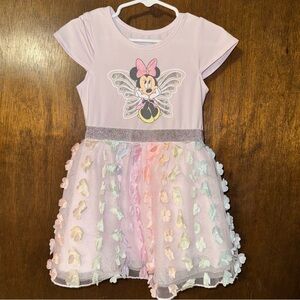 Pink Minnie Mouse Dress with Floral Skirt